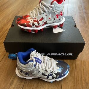 Under Armour Kids' Red and Blue Cleats